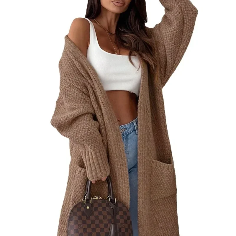 

Long Woolen Coat for Women Autumn and Winter Cardigans for Woman Sweater