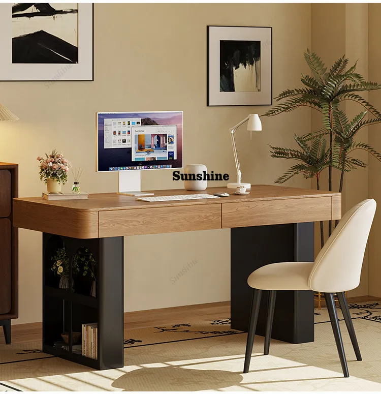 Medieval style solid wood desk desktop computer desk household desk