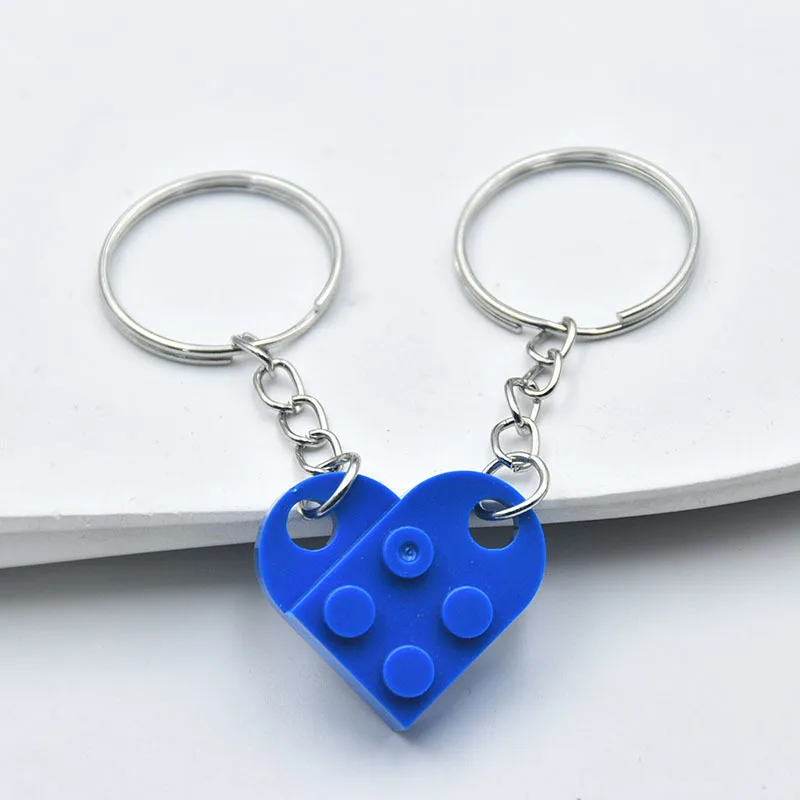 Heart Keychain Small Brick Matching Pendant for Couples