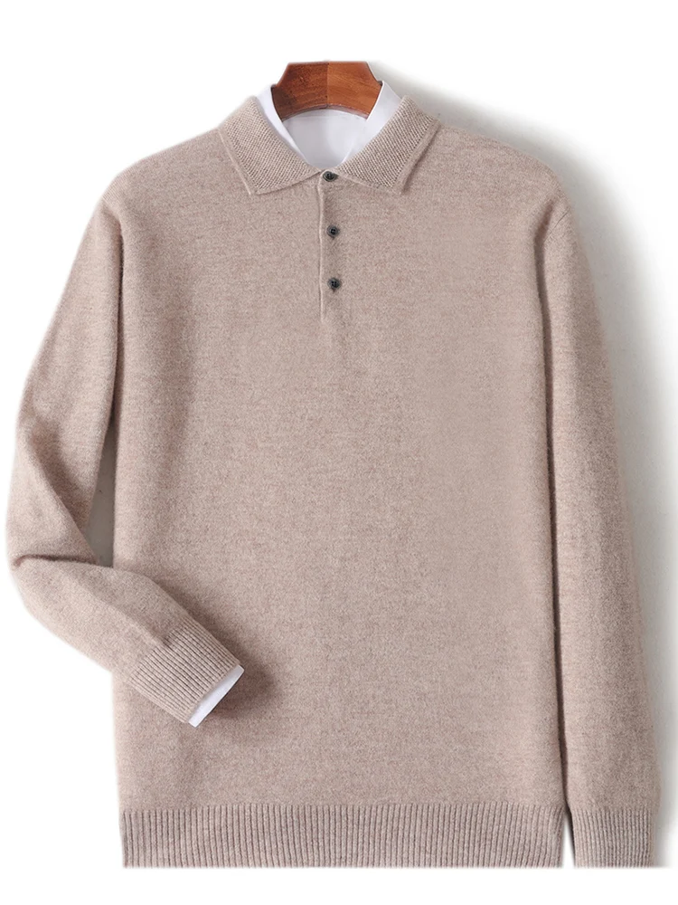 

Мужская рубашка из 100% шерсти Merino, повседневный модный базовый пуловер, осенне-зимний теплый вязаный свитер с длинными рукавами