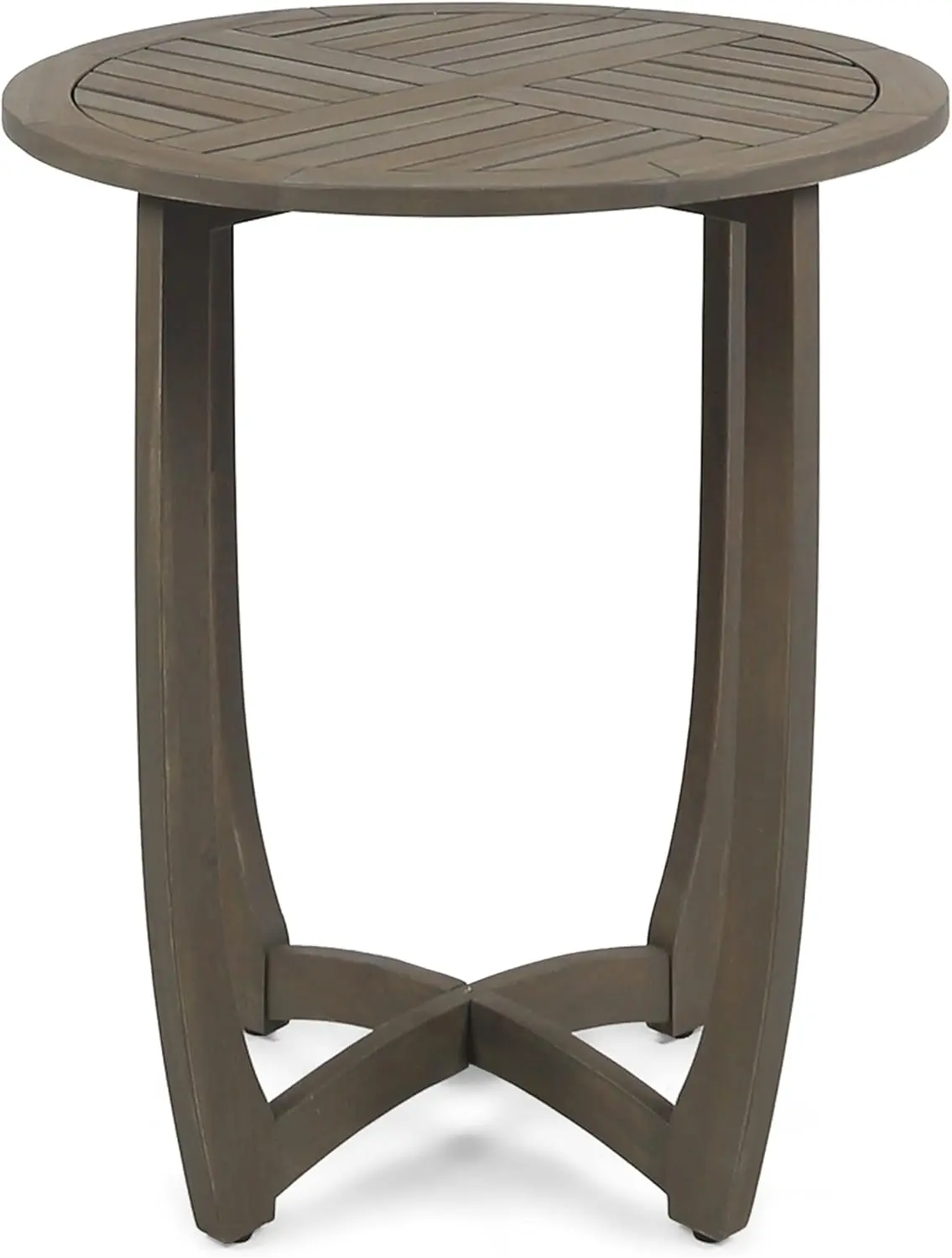 Hermosa Outdoor-conjunto Bistro de madera de Acacia de 2 plazas, 24 "W x 27,5" D x 34,25 "H, gris + crema