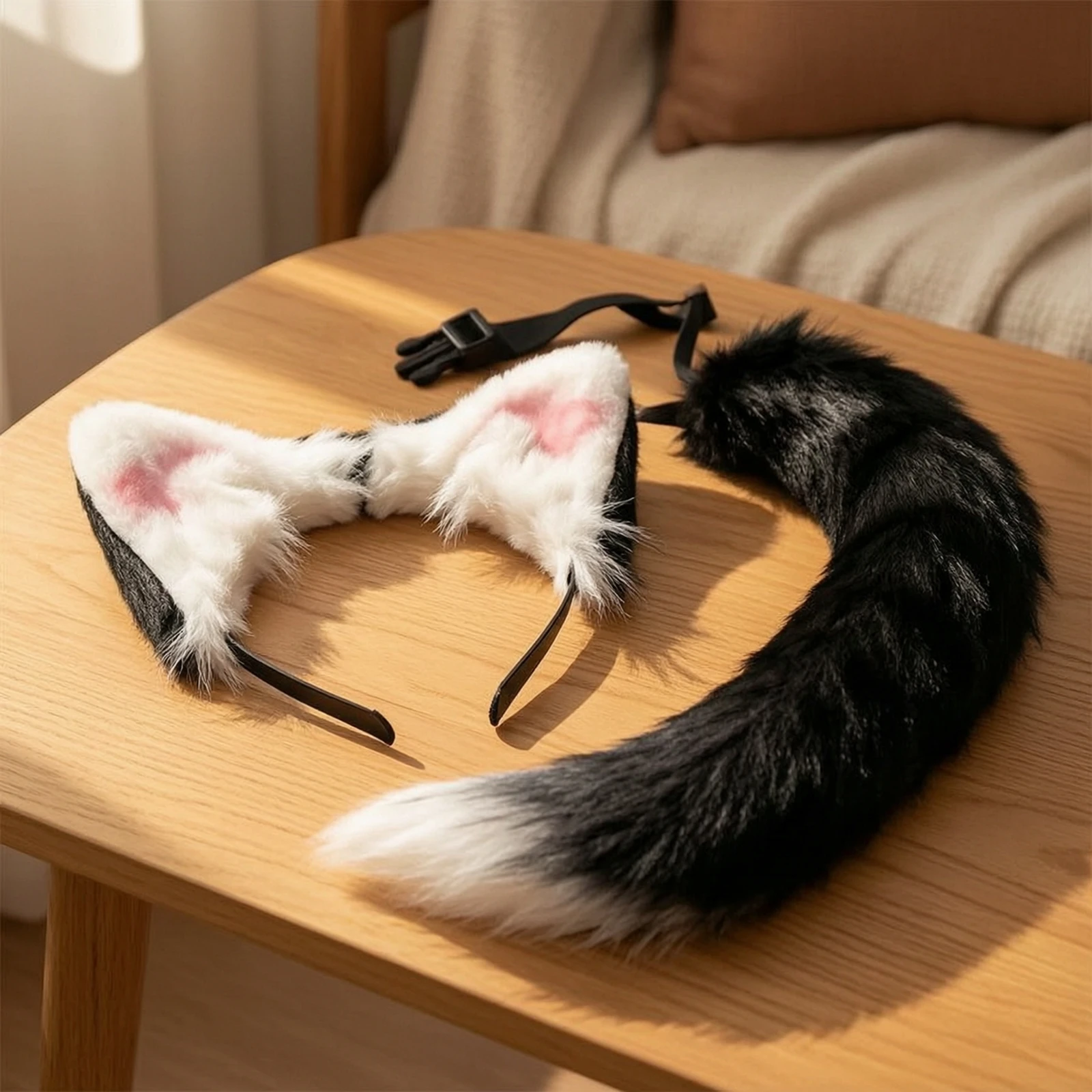 Faux Faux Hair Tail with Adjustable Strap Fuzzy Faux Faux Hair Tail Cosplay Accessory Lightweight Flexible for Cosplayers