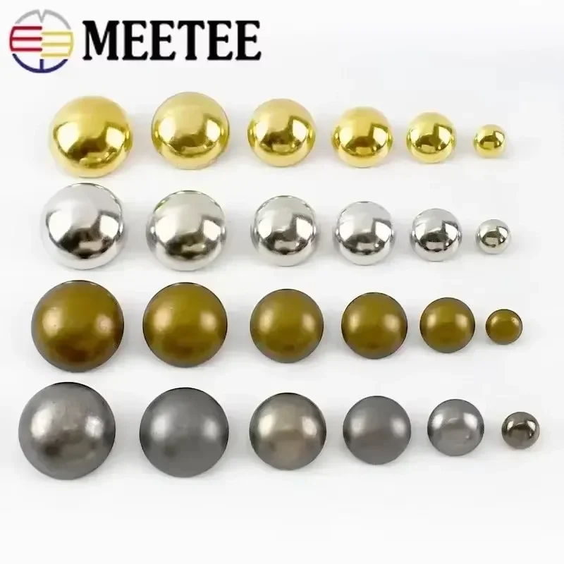 10/20/50Pcs 10-25mm Metal Retro Buttons Round Mushroom Shank Button for Jacket Coat Suit Clothes Decor Buckle Sewing Accessories