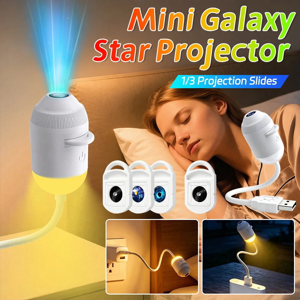 USB Starry Sky Projector Lamp with Clear Image Starry Sky Projector Touch Control 2-in-1 Night Light And Star Projector