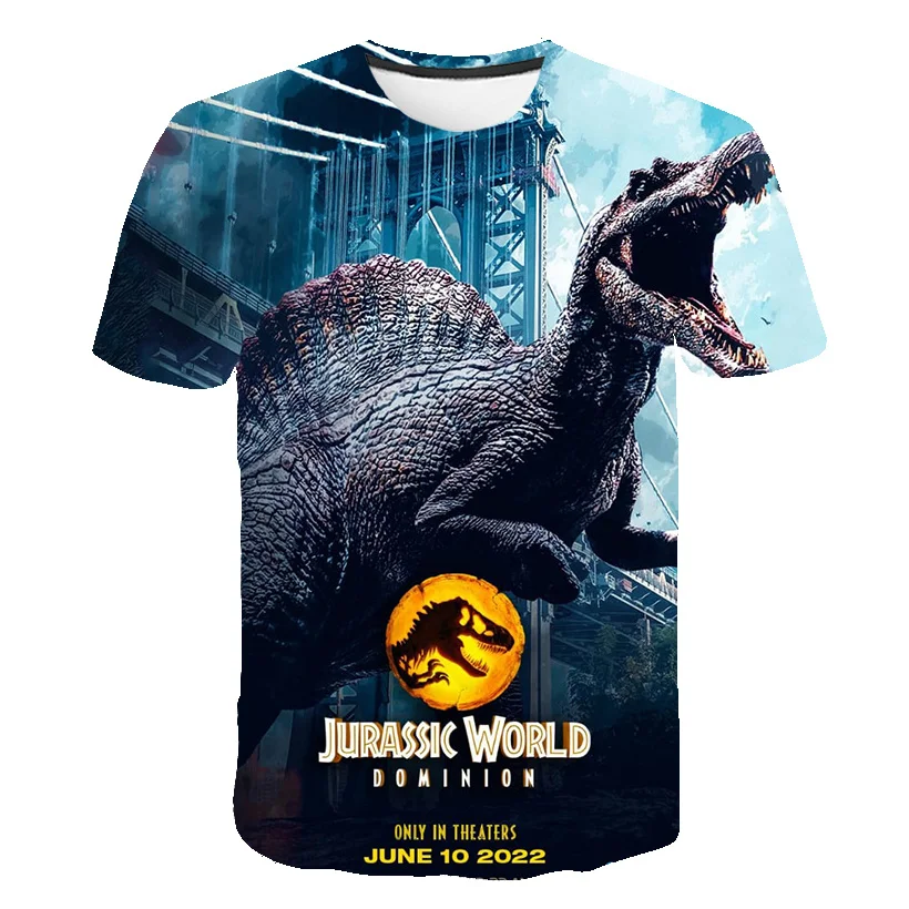 

Summer Boys Jurassic World Dominion T Shirt Cartoon Dinosaur Baby T-shirts Short Sleeves Children Clothing Kids Clothes Tee Tops