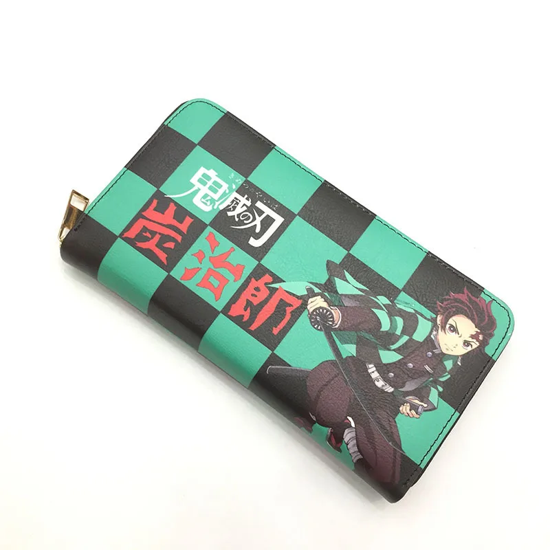 

Demon Slayer Anime Purse Nezuko Agatsuma Zenitsu Inosuke Long PU Leather Wallet Kimetsu No Yaiba Long Zipper Coin Card Purse
