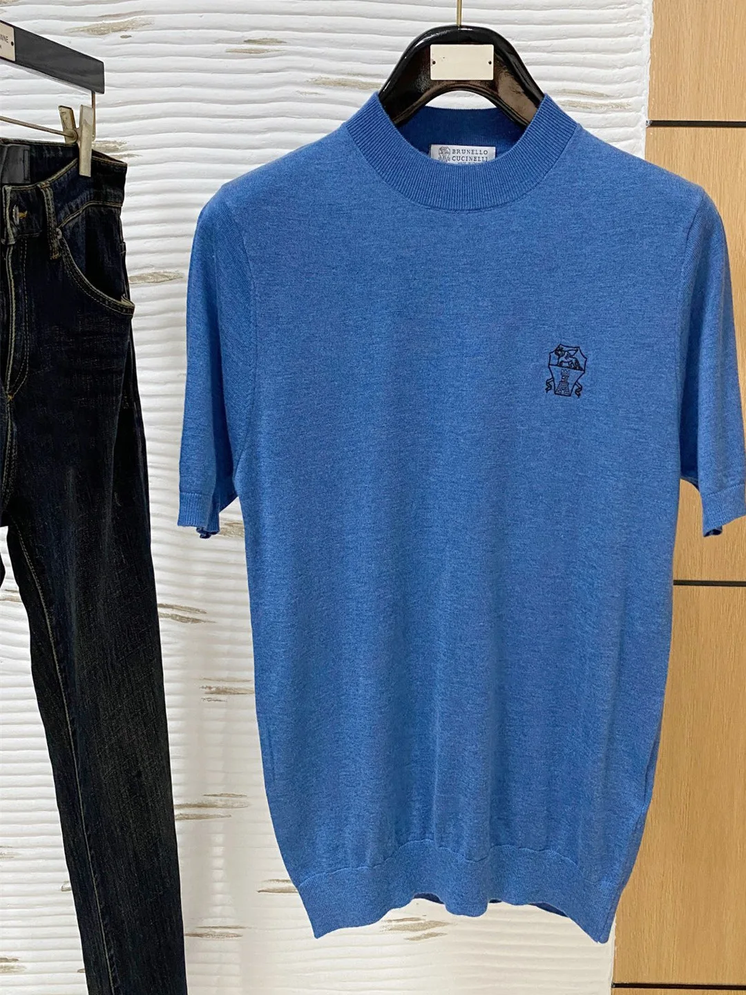 

BC New Men's Slim Fit ort Sve Knitted Sweater Casual Faion f Sve Breathable Comfortable round Ne Summer Top