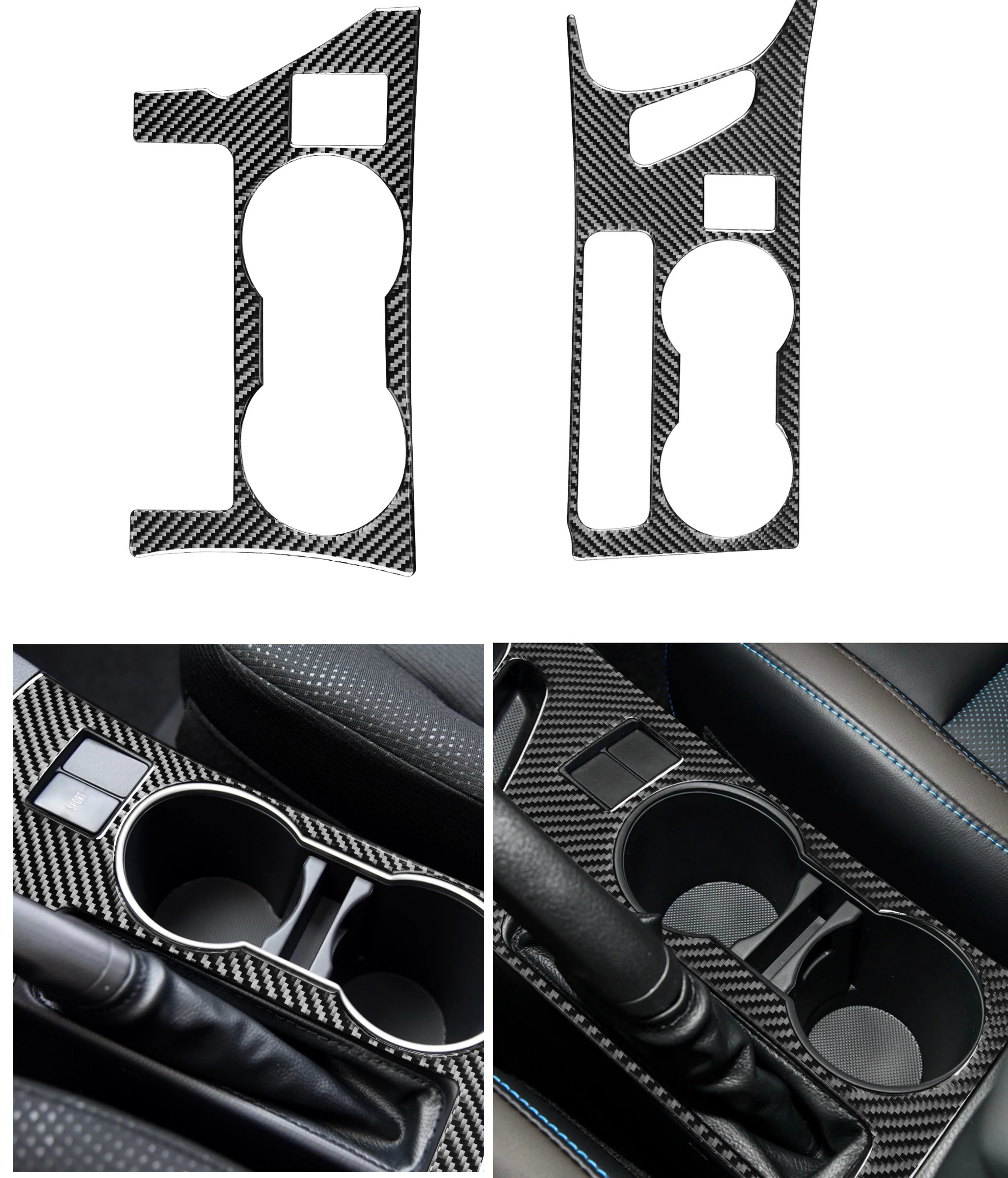 Pop Gear Shift Water Cup Holder Panel Cover Trim Sticker Decal For Corolla 2014 2015 2016 2017 2018 Carbon Fiber