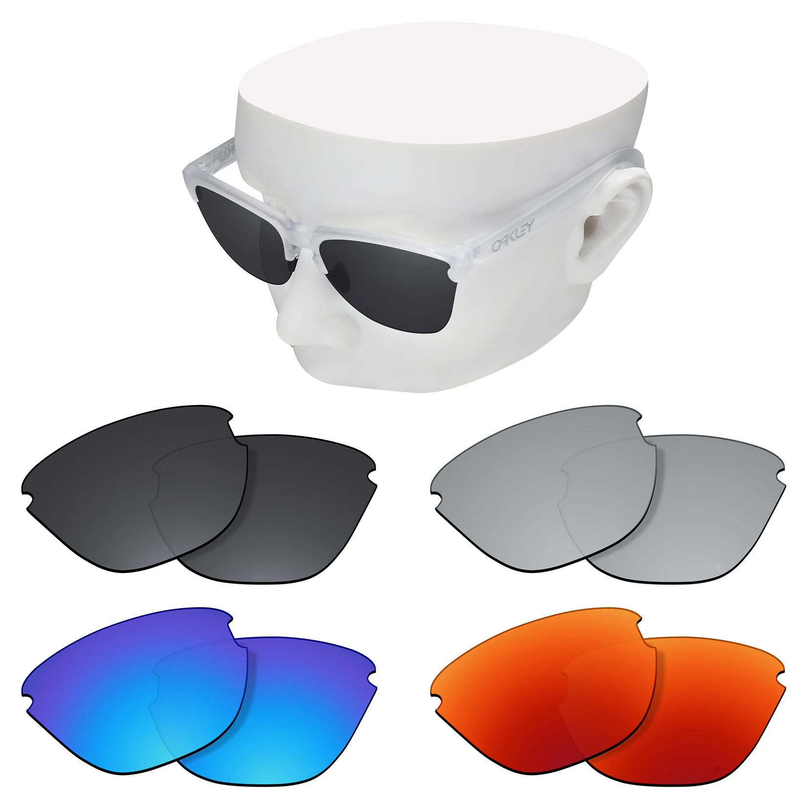 Wymienne soczewki polaryzacyjne OOWLIT do okularów przeciwsłonecznych Oakley Frogskins Lite OO9374 63mm - wielokolorowe