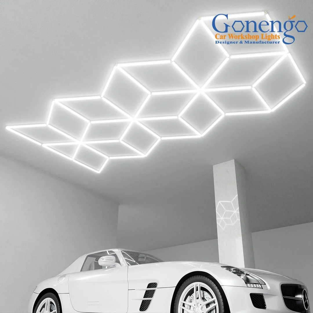 Gonengo High Brightness 6500K Polygonal Geometric Light 387W Led Light Fixtures For Garage