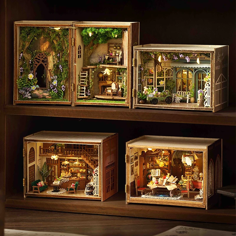 DIY Miniature Dollhouse Kits 3D Puzzles Handmade House Wooden Doll House With Furniture Building Toys For Xmas Gifts