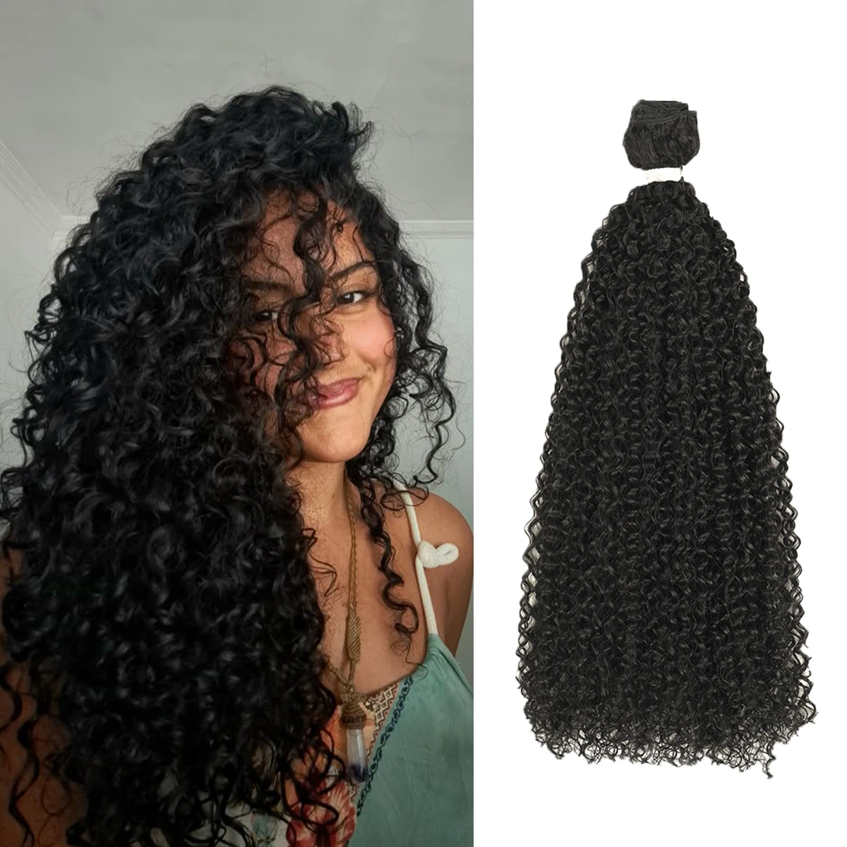 Synthetic 28inch 100g Jerry Curly Hair Bundles Organic Fiber Kinky Curly Hair Extensions Black Crochet Hair Heat Resistant Wave