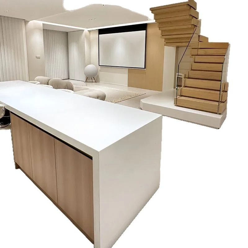 Island table integrated household Qi rock slab middle guide table large flat restaurant Nakajima platform