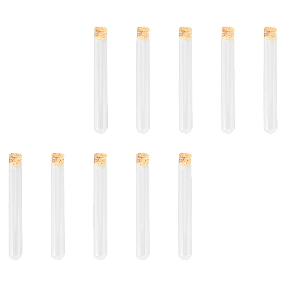 10 Pcs Mini Test Tubes with Lids Transparent Flower Vases Beads Sample Bottles Travel