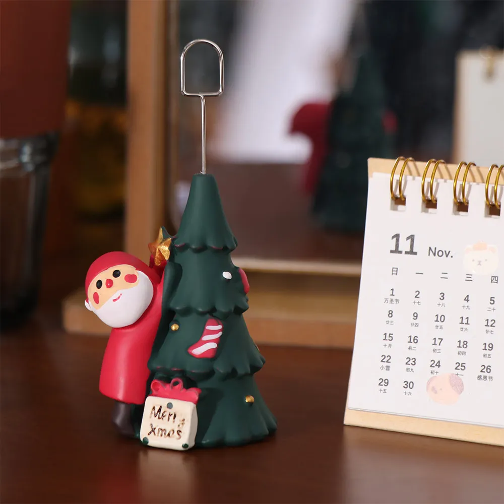 Kawaii Japan Zakka Christmas Figurine Mini Exquisite Resin Christmas Tree Ornament Creative Handmade
