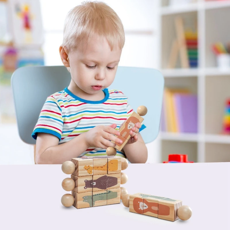 1PC Babies Mobile Musical Rattle Toy Wooden Montessori Classic Educational Toy Animals Teether Toys Children Birthday Gifts