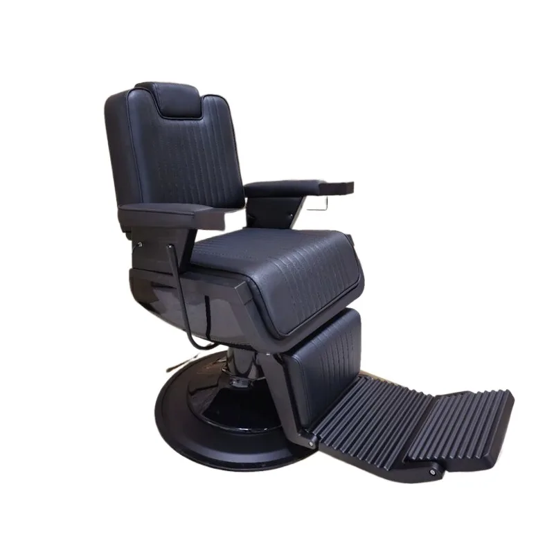 

Hair salon equipment Round back black barber chair Heavy duty large barber chair design