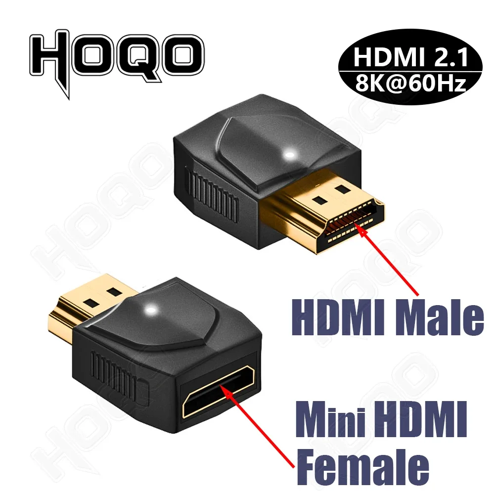 HDMI U자형 l 타입 컨버터, 90 도 어댑터, 360 180 도, HDMI 90 도, 8k, 4k @ 120Hz, 270 도