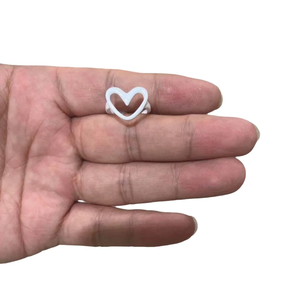 خمر Y2K المينا القلب الدائري مكتنزة مجوهرات سبيكة نازف النفط فنجر مشبك الكورية نمط الأقلية تصميم هندسي حلقة هدية