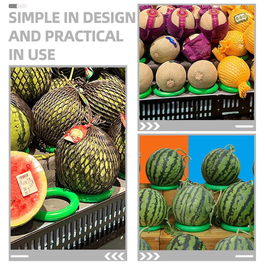 12 قطعة حامل حلقة عرض الفواكه البلاستيكية حامل الفاكهة غير القابل للانزلاق لقاعدة عرض السوبر ماركت المستديرة #4