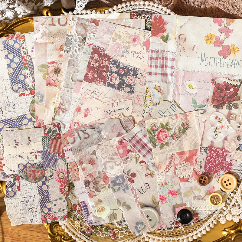 JIANQI 20pcs Vintage Multi material Fragment splicing Paper DIY Journal Collage Stationery Scrapbooking Planner Craft Paper