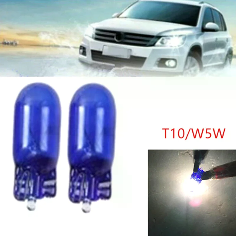 

10Pcs Car T10 Halogen w5w 168 Wedges 12V 5W xenon Signal Lamp 6000K White Instrument Light Reading Light Clearance Lamp