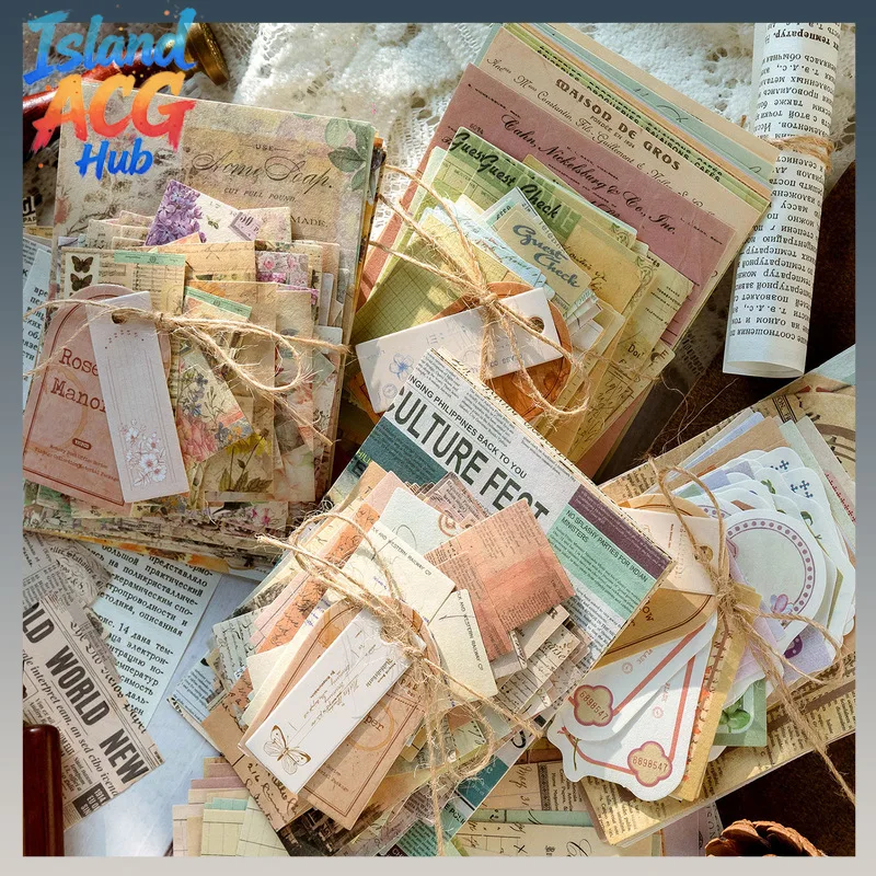 

Memory Post Series Lightweight Paper Retro Large Collection Scrapbooking Background Base Scene Collage Kit for Journal