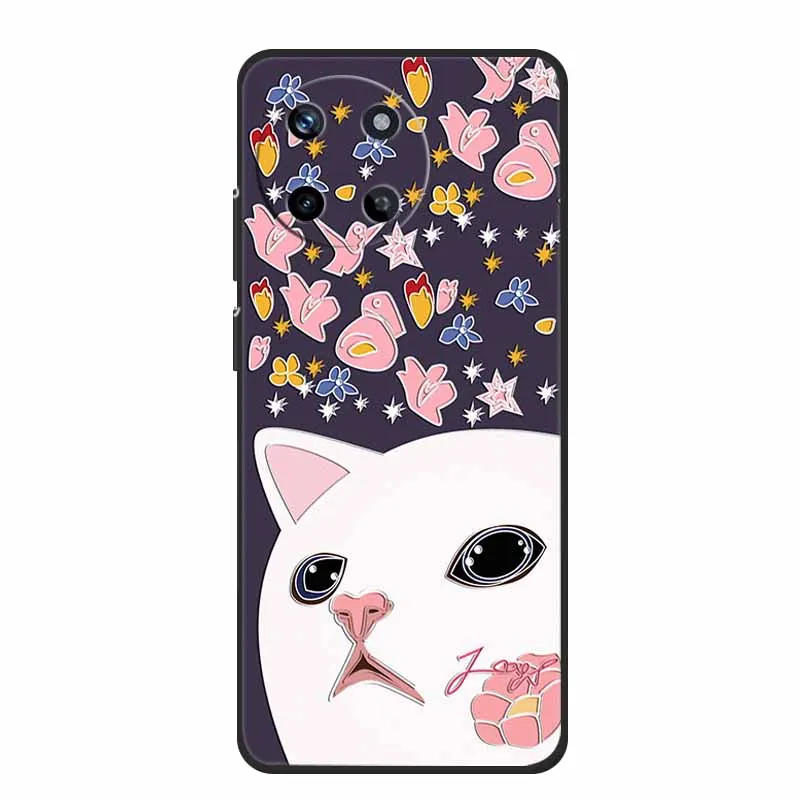 For Realme 11 4G RMX3636 Case 3D Relief Emboss Silicone Cover For OPPO Realme11 Phone Cases 6.4inch Cute Soft Black TPU Fundas