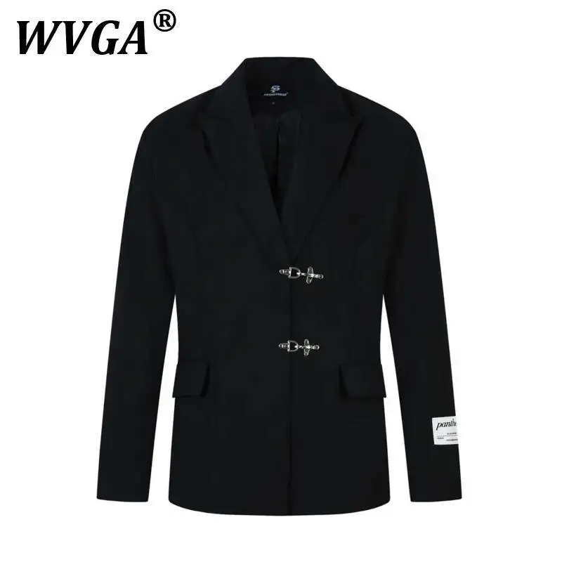 

WVGA Spring Autumn New Man Tide Trendy Slim Single Breasted Metal Airplane Button Blazer Niche Chic Casual Suit-Coats Ins W10677