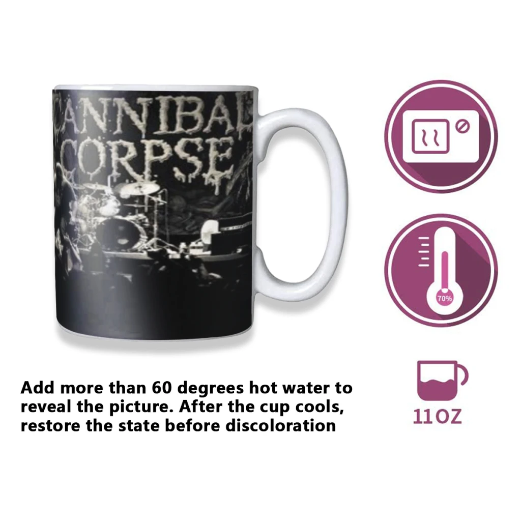 C-Cannibal_C-Corpse Heavy Metal Band Free shipping Mug Changing Color Ceramic Coffee Mugs Magic Tea Cup Best Gift