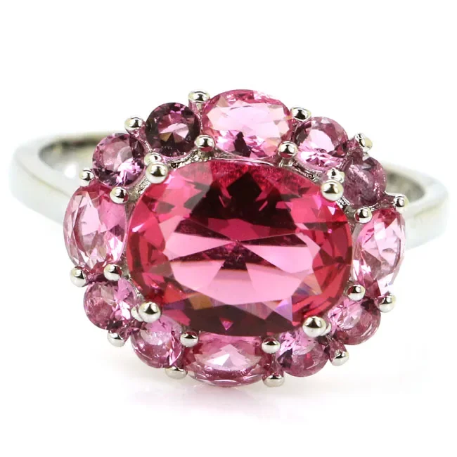 925 SOLID STERLING SILVER Customized Ringss Colorful Smoky Topaz Tourmaline Citrine Violet Tanzanite Aquamarine Blood Ruby Many