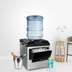 Countertop Portable Ice Maker Pebble Ice Maker Machine with Handle One-Click Operation Bullet Cylindrical Ice Maker