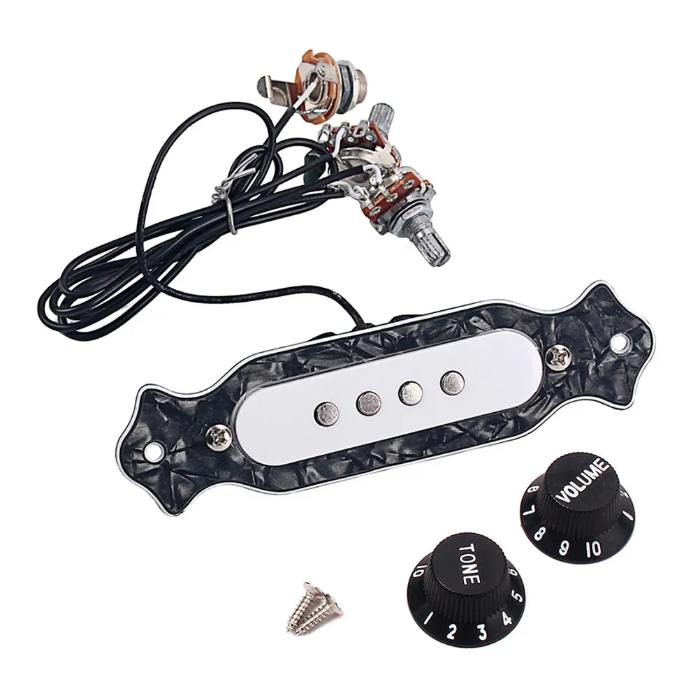 

4 String Soundhole Pickup For Acoustic Electric Guitar With Volume Tone Control Knob Abs Shell Copper Coil Included