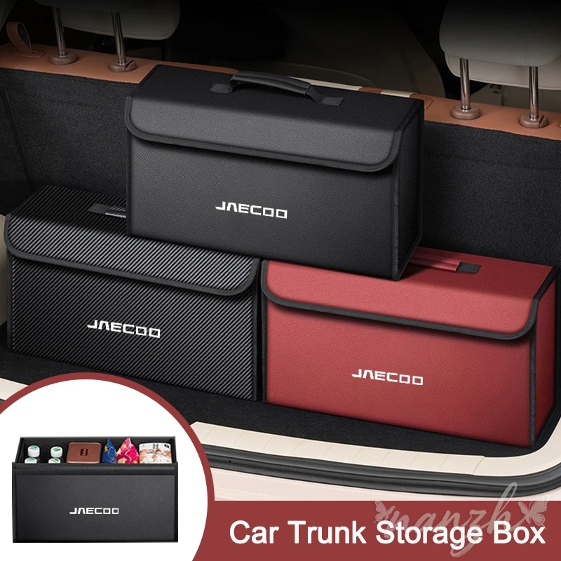Car Carbon Fiber Leather Trunk Storage Box Organizer Key Bags For JAECOO OMODA 5 OMODA C5 E5 O5 GT 2025 C7 C9 Accessories