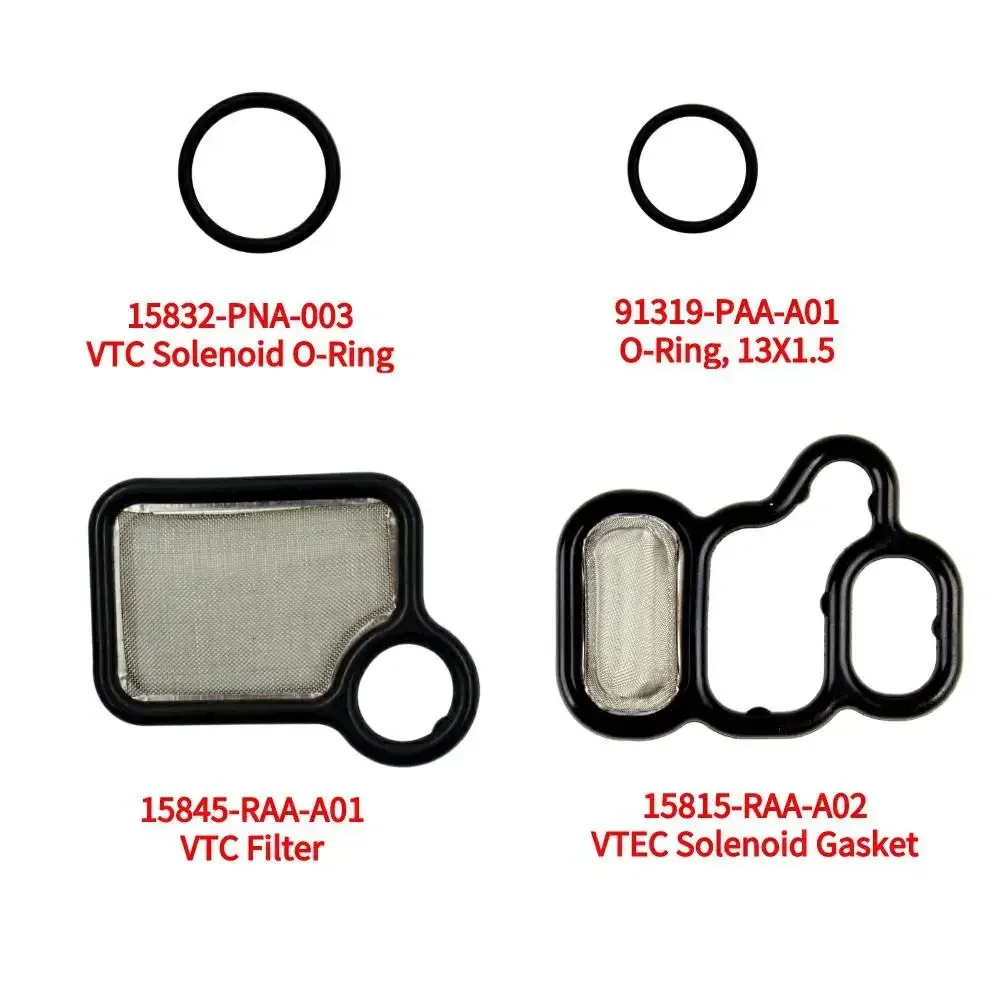 Carhome VTEC Solenoid Gasket Spool Valve Filter Kit For 03-07 Motorbike Civic Element 15815RAAA02 91319PAAA01 15845RAAA01 15832P