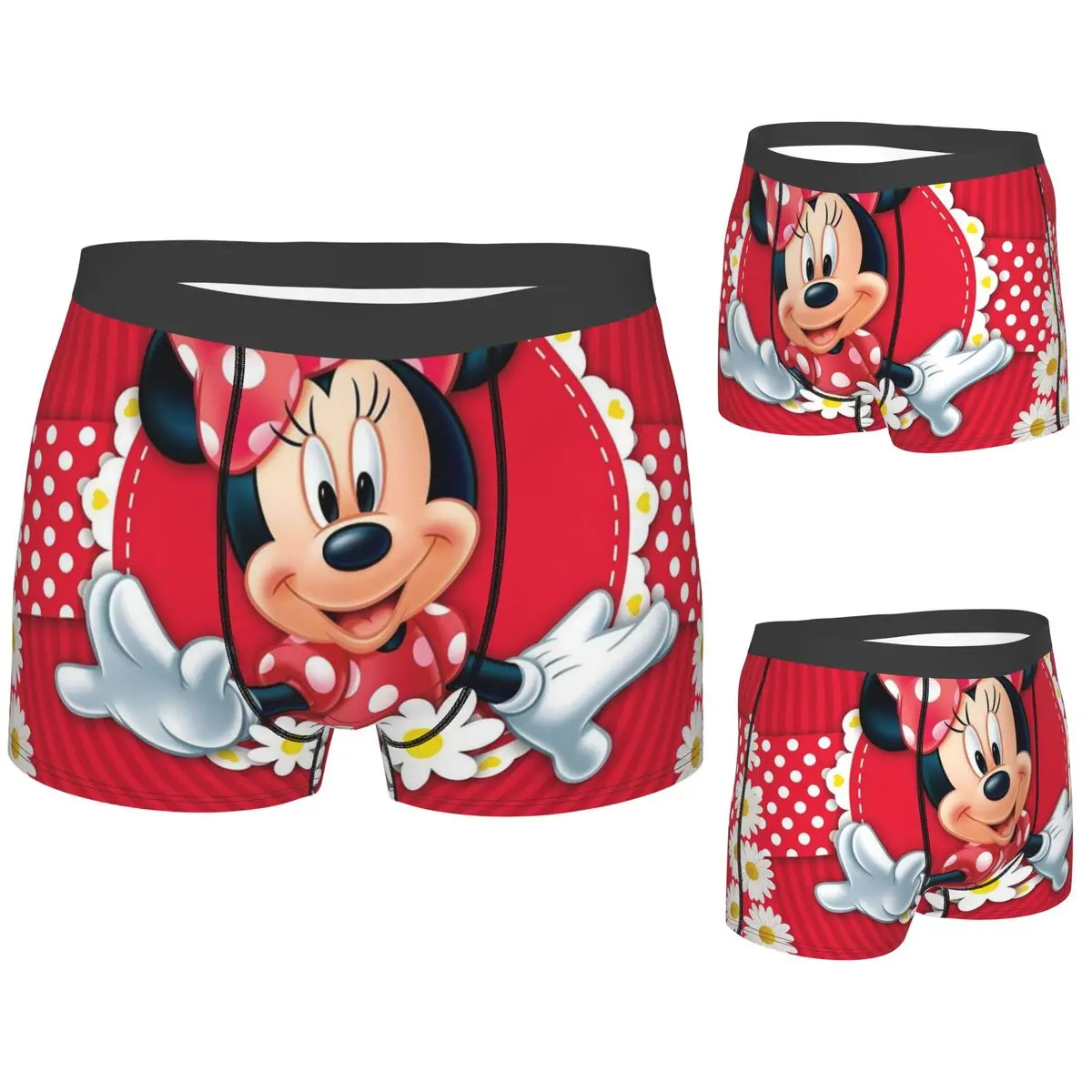 

Boxer Underpants Shorts Red Minnie Cartoon Panties Men Comfortable Underwear for Homme Man Boyfriend Gifts