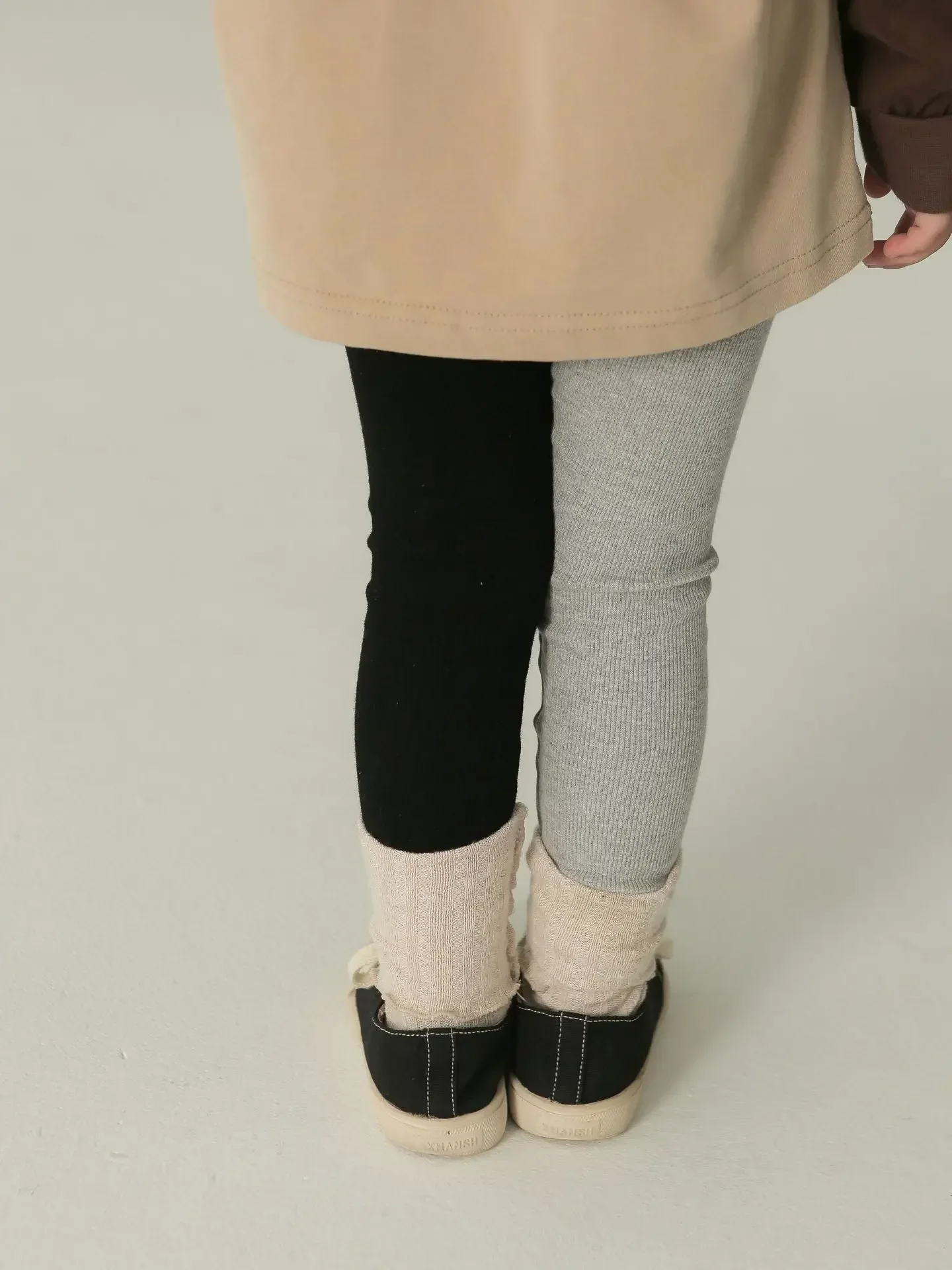 

Girls soft cozy casual everyday fit pants teen trousers Autumn Children patchwork ribbed jersey leggings