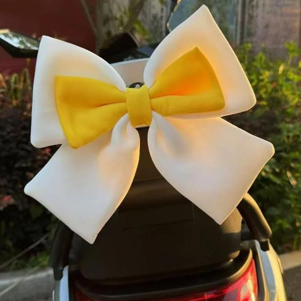 귀여운 리본 헬멧 모델링 리본 전기차 장식 헬멧 귀여운 리본 천 리본 액세서리 전기 자전거 헬멧 장식용