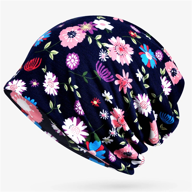 Unisex Fashion Autumn Winter Hat Printed Scarf Cap Warm Beanie Bonnet Hat Retro Fashion Hat Hip Pop Caps For Women Men