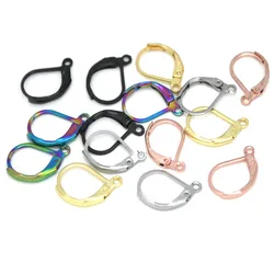 20PCS Stainless Steel Earring Hooks Hypoallergenic Black Color Earring Clasp Earwire Earring Making Jewelry Supplies Accessories