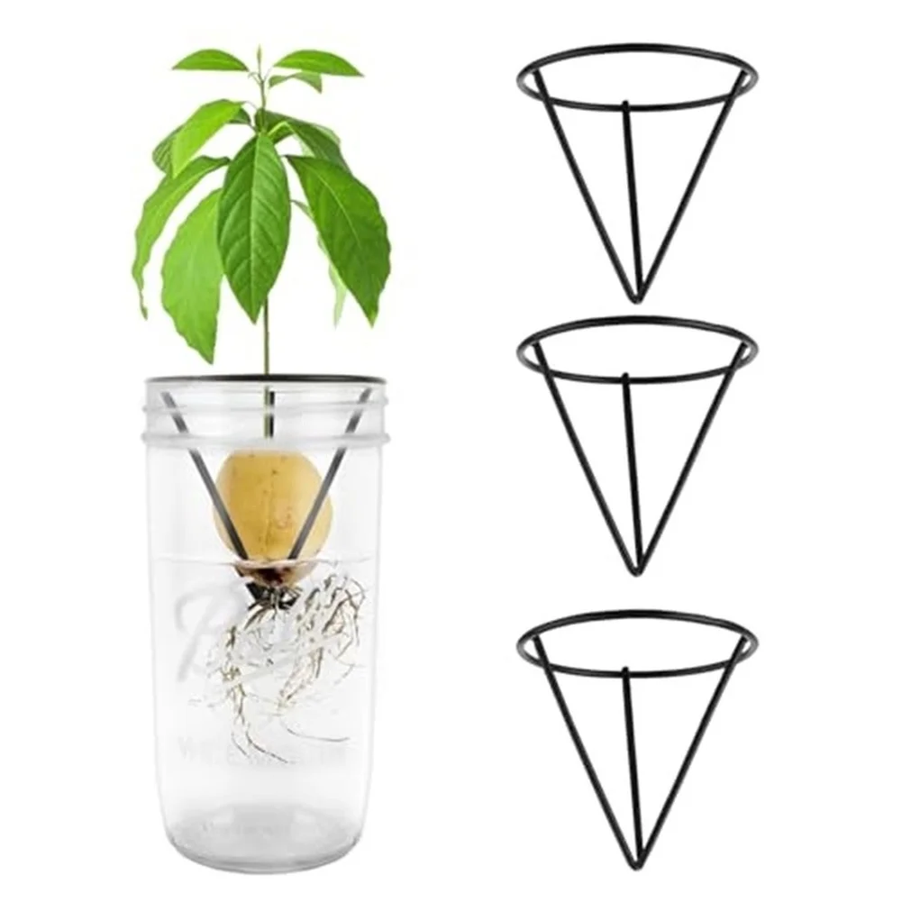 5pcs Stainless Steel Avocado Sprouter Triangle Holder For Plant Growth Root Germination Garden Cultivation Tool Kit