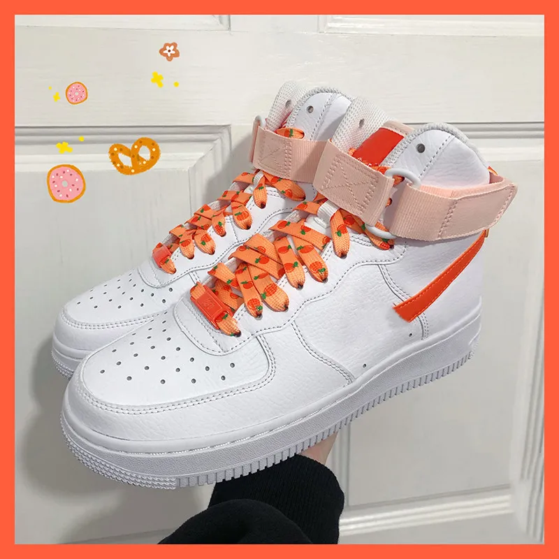 Flache, süße Macaron-Schnürsenkel für Sneaker, mit Musterdruck, Fruchtmotiv, Erdbeere, Traube, Pfirsich, Orange, Banane, für AJ1, AF1, INS, Neu – Detail 10