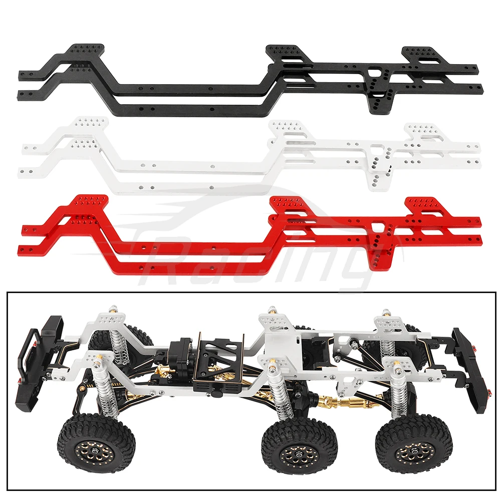 Zestaw boczny szyny podwozia ze stopu aluminium lub mosiężna oś środkowa do 1/18 RC TRX-4m TRX4m do 6x6 rama samochodu części zamienne do DIY