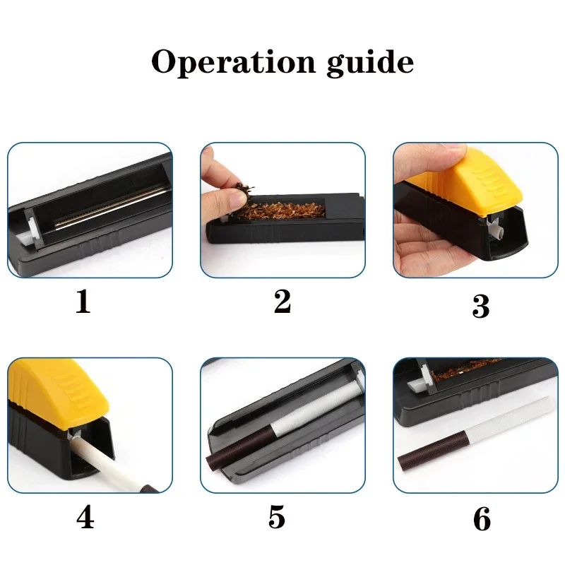 6.5mm Cigarette Maker Tobacco Rolling Machine Plastic Manual Single Tube Filling Roller Smoking Accessories