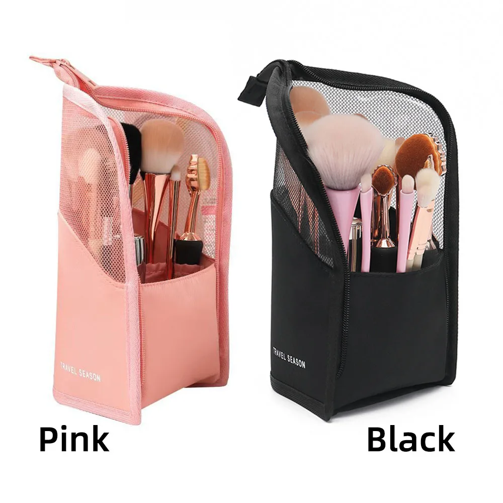 Marfino Cosmetic Bags For Women Portable Travel Transparent Fluffy Makeup Organizer Case