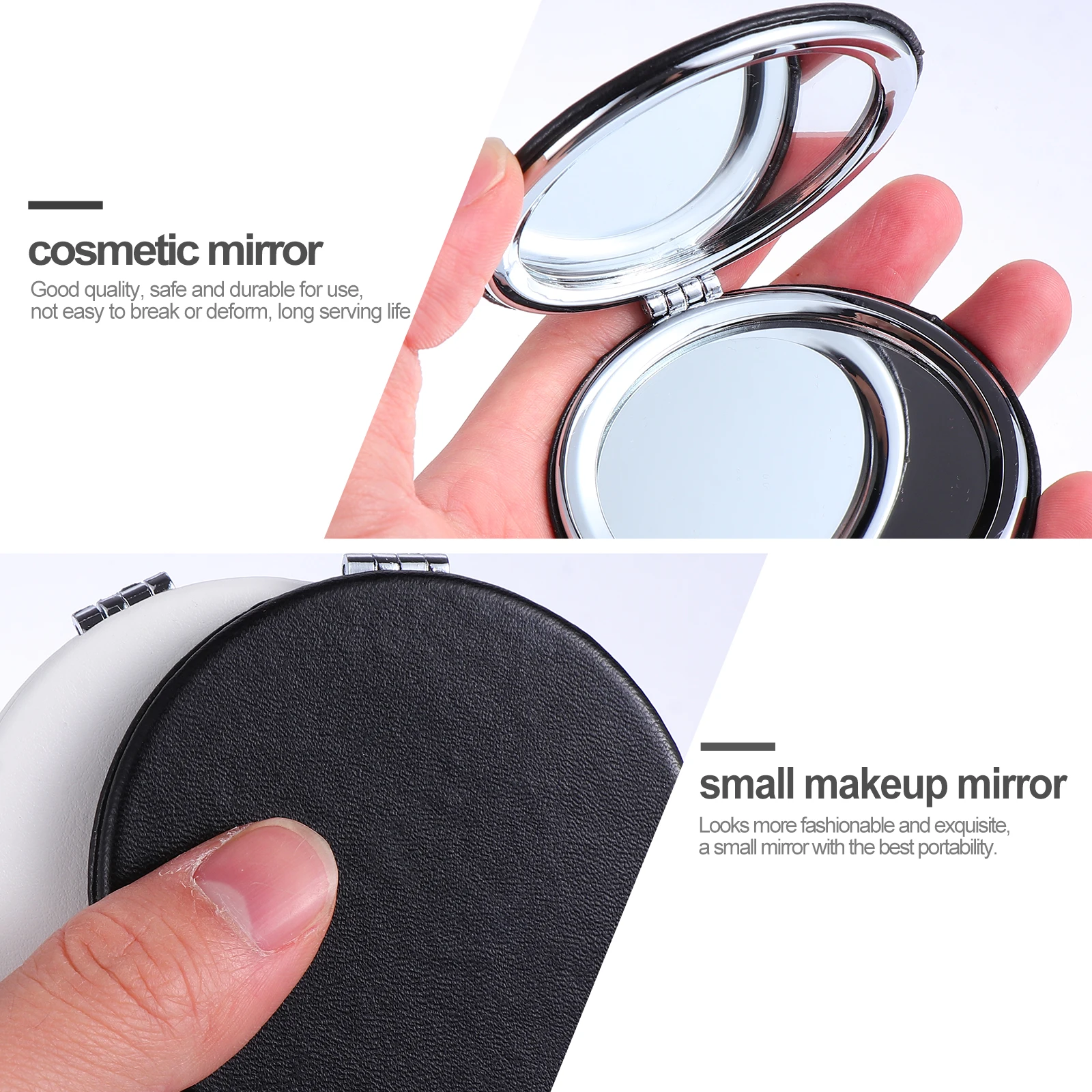 2Pcs Makeup Mirror Set Compact Pocket Size Portable Foldable Handheld Travel Small Double Side Mirror Gift for Women