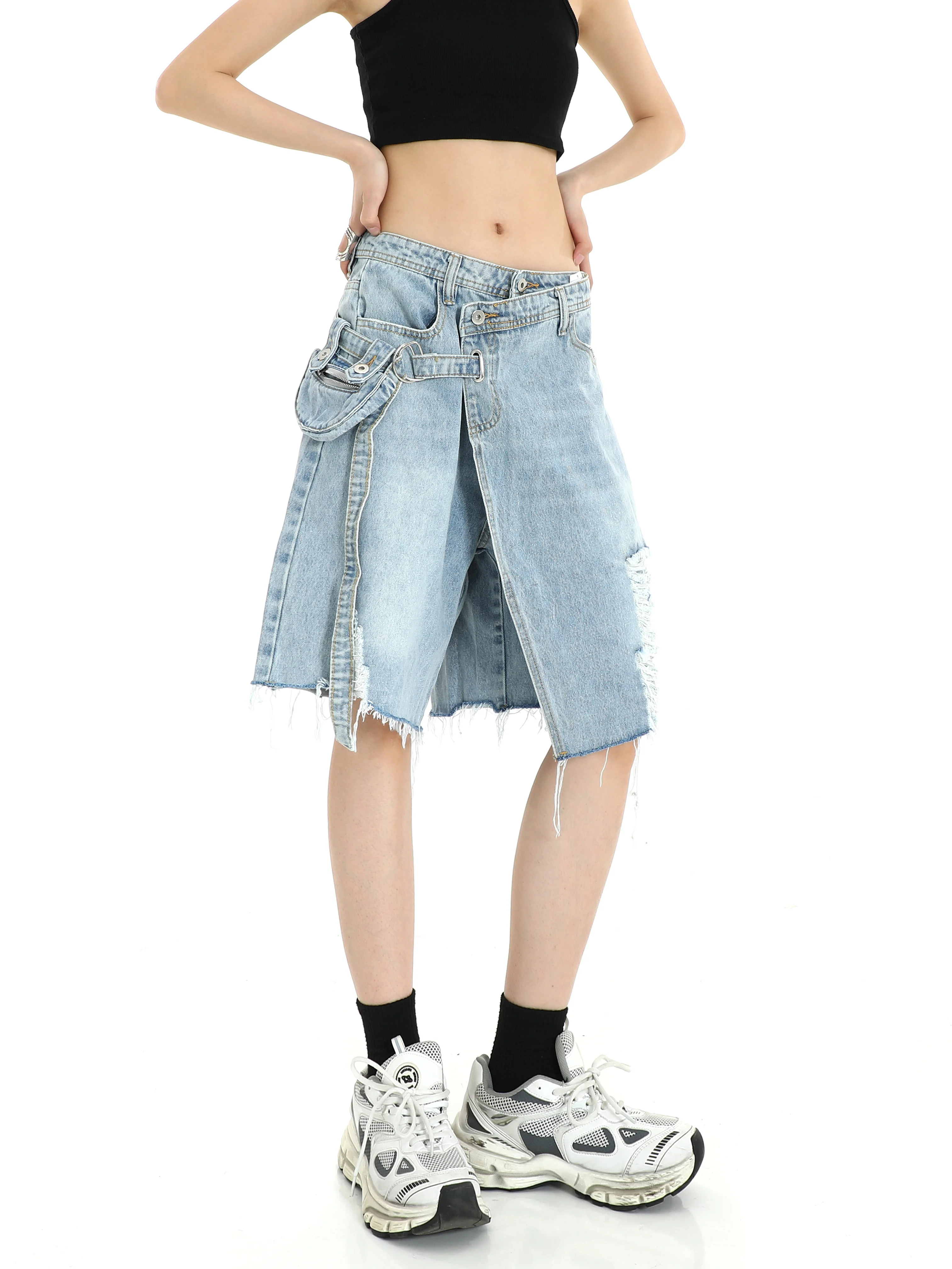 

Women's Blue Denim Shorts Streetwear Y2k Mini Cowboy Short Pants Harajuku Korean Vintage High Waist Shorts Jeans 2000s Clothes