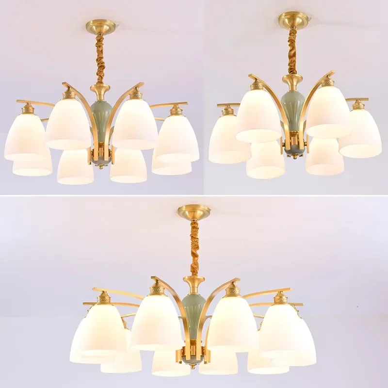 

Modern LED Ceiling Chandelier Light Fixture Nordic Decor Real Copper Living Room Bedroom Kitchen Dining Room Home Lighting