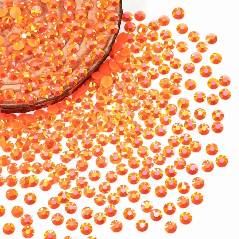 5000/10000PCS Orange-Red AB Flatback Resin Jelly Rhinestones 2-6mm Drill Faux Gems Bead for Crafts DIY Nail Art Charms Supplies