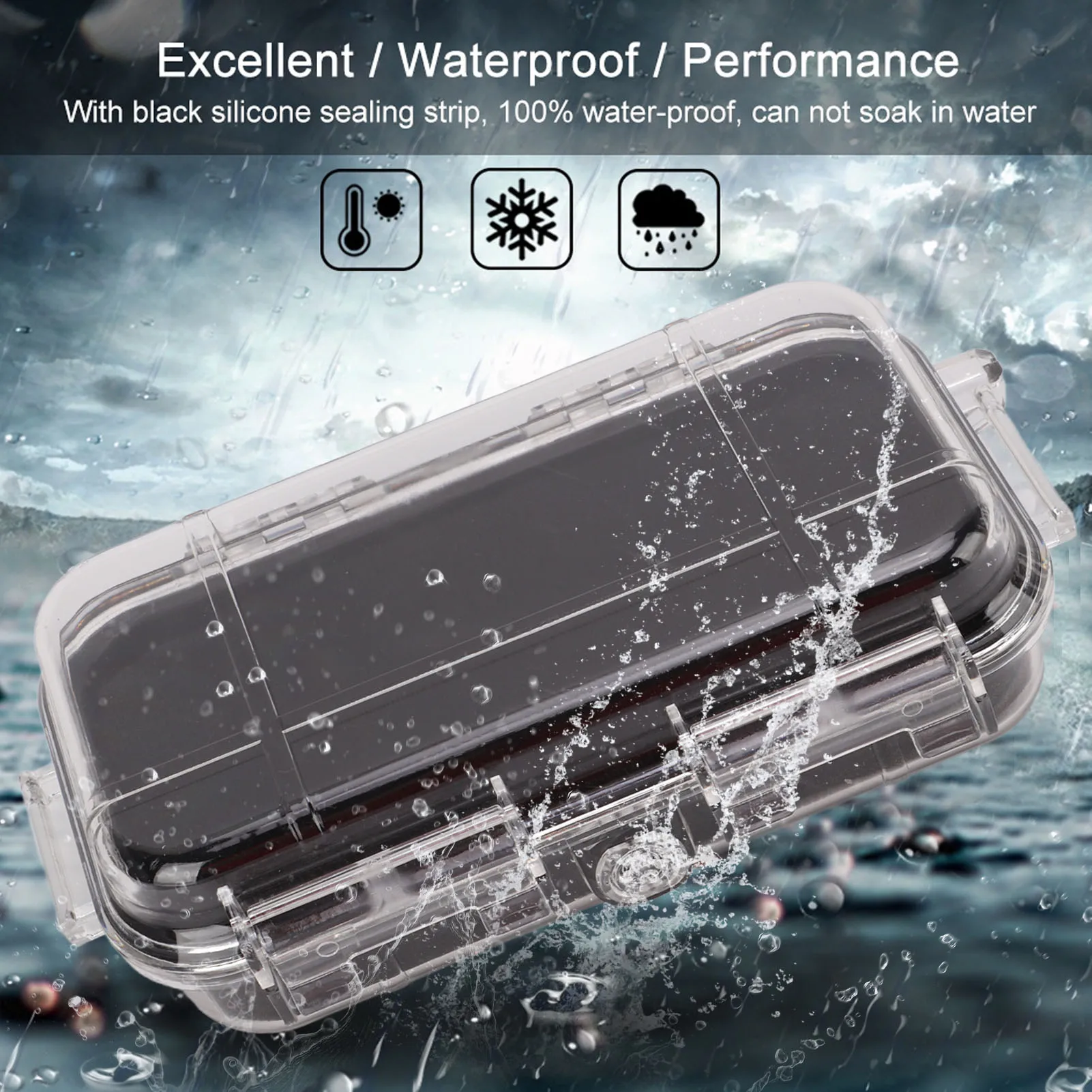 

Outdoor Waterproof Storage Case Plastic Shockproof Box with Shock Absorption Liner Outdoor Waterproof Airtight Case Transparent